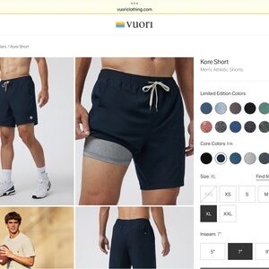 Vuori men’s athletic shorts.  New with tags. Size XL. Black watercolor Camo